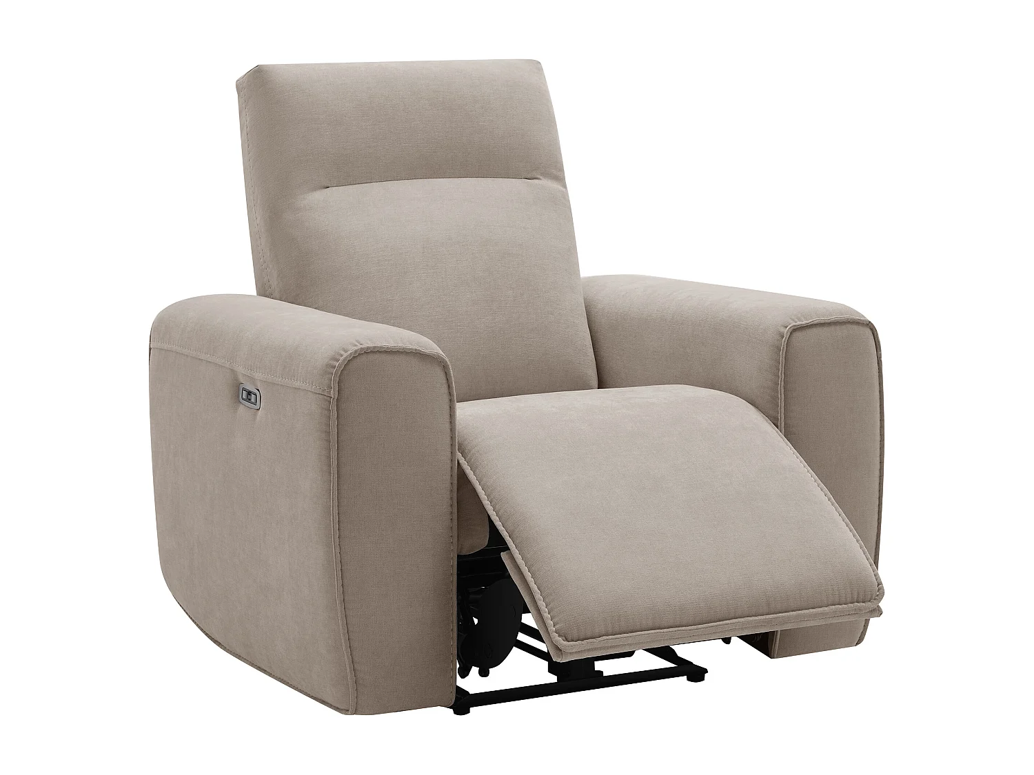 Canapé 3 places et fauteuil relax électrique en tissu beige LORGITA