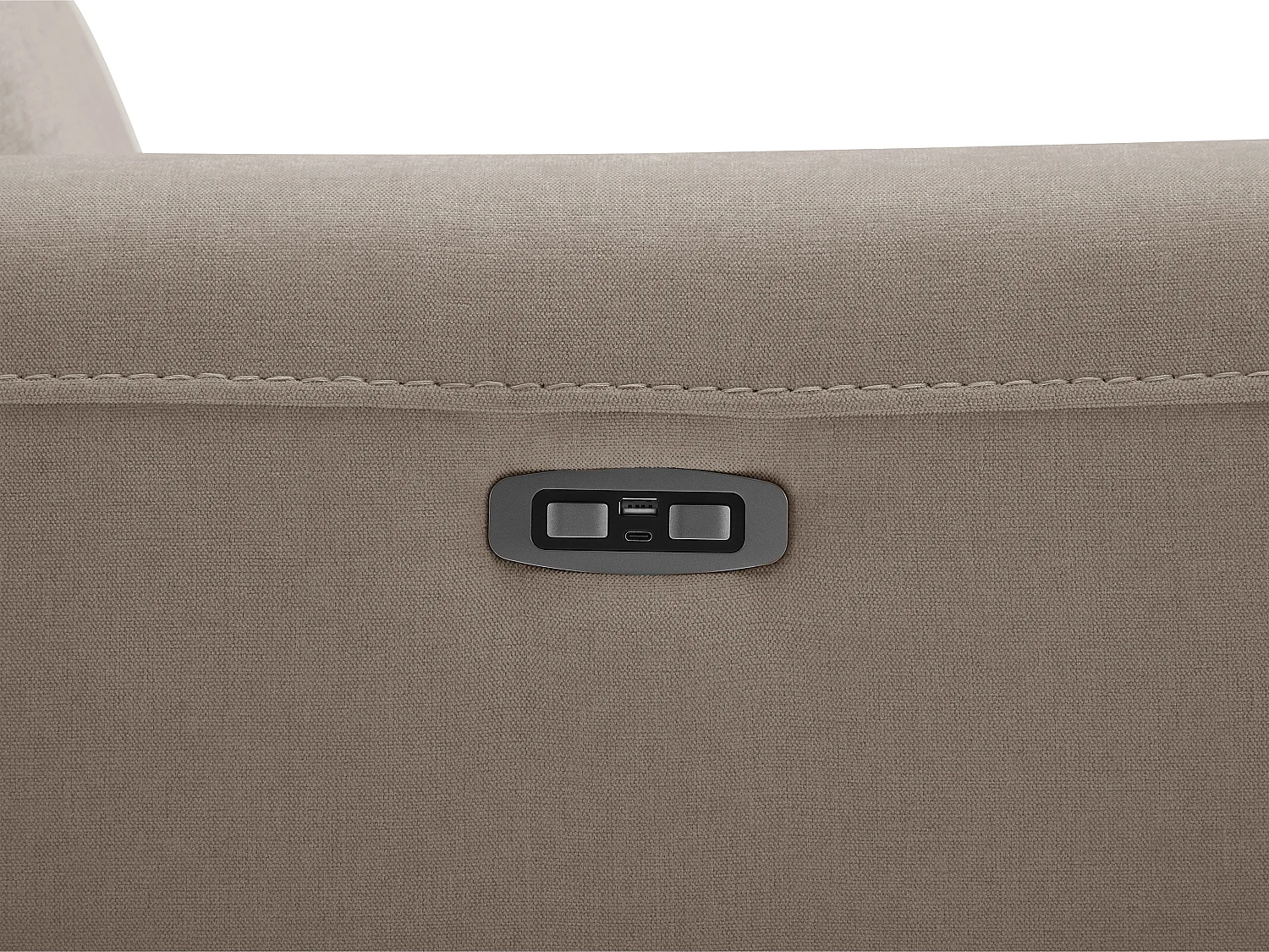 Canapé 3 places et fauteuil relax électrique en tissu beige LORGITA