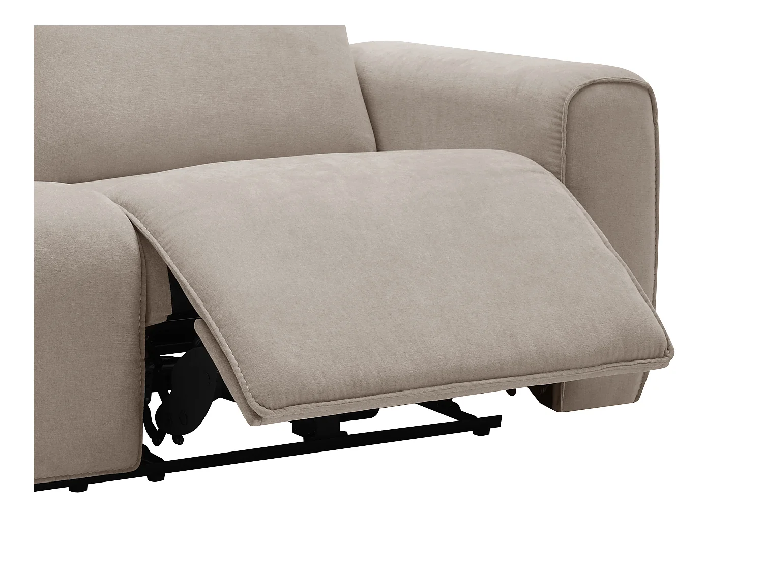 Canapé 3 places et fauteuil relax électrique en tissu beige LORGITA