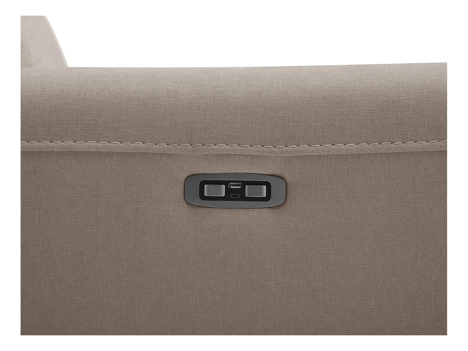 Canapé 3 places et fauteuil relax électrique en tissu beige LORGITA