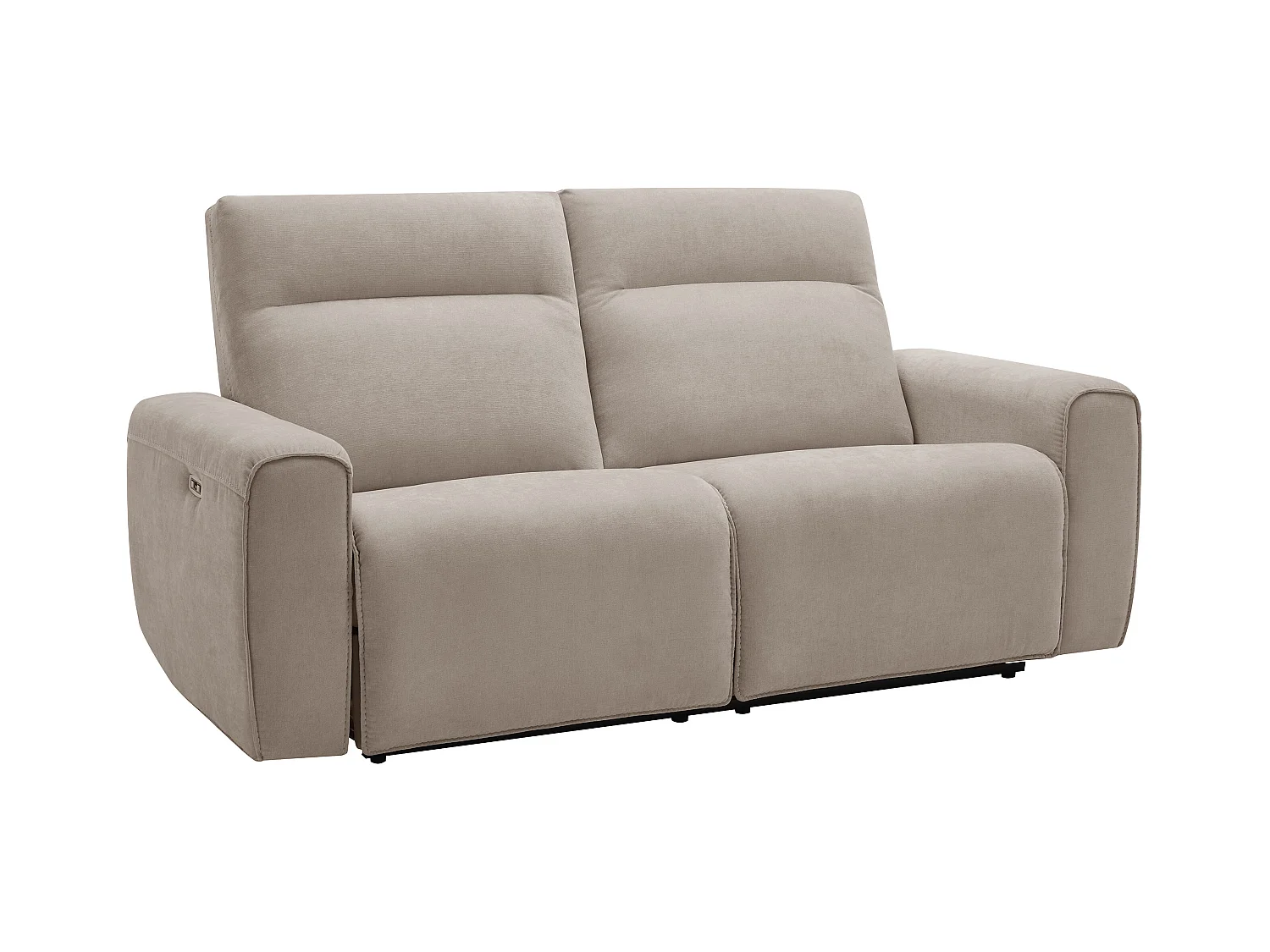 Canapé 3 places et fauteuil relax électrique en tissu beige LORGITA