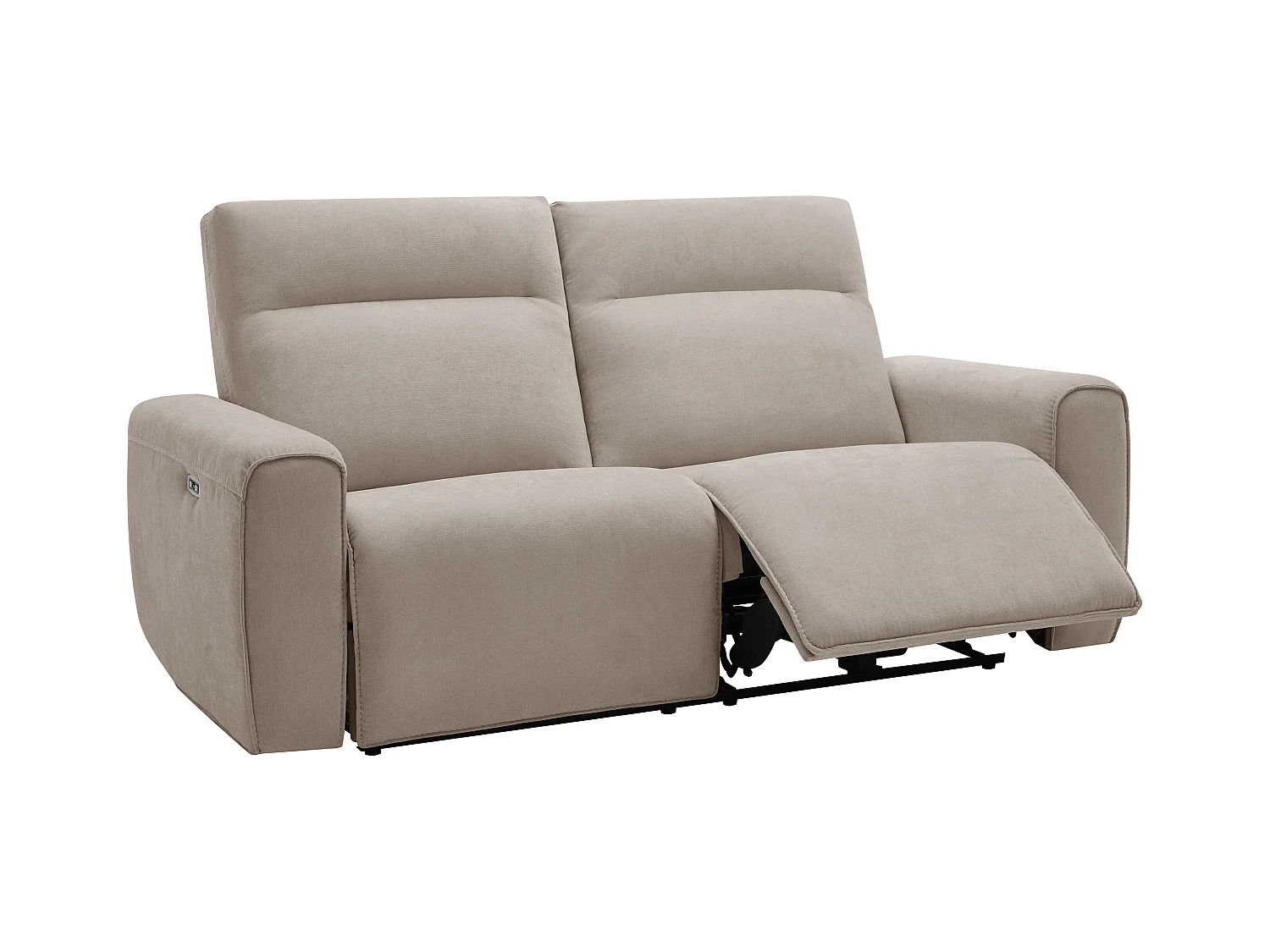 Canapé 3 places et fauteuil relax électrique en tissu beige LORGITA