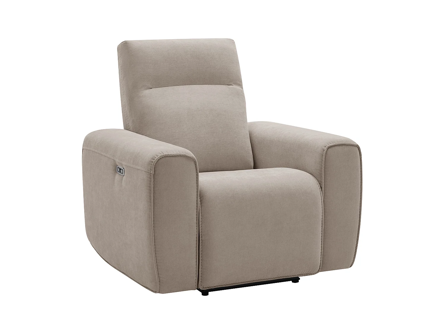 Canapé 3 places et fauteuil relax électrique en tissu beige LORGITA