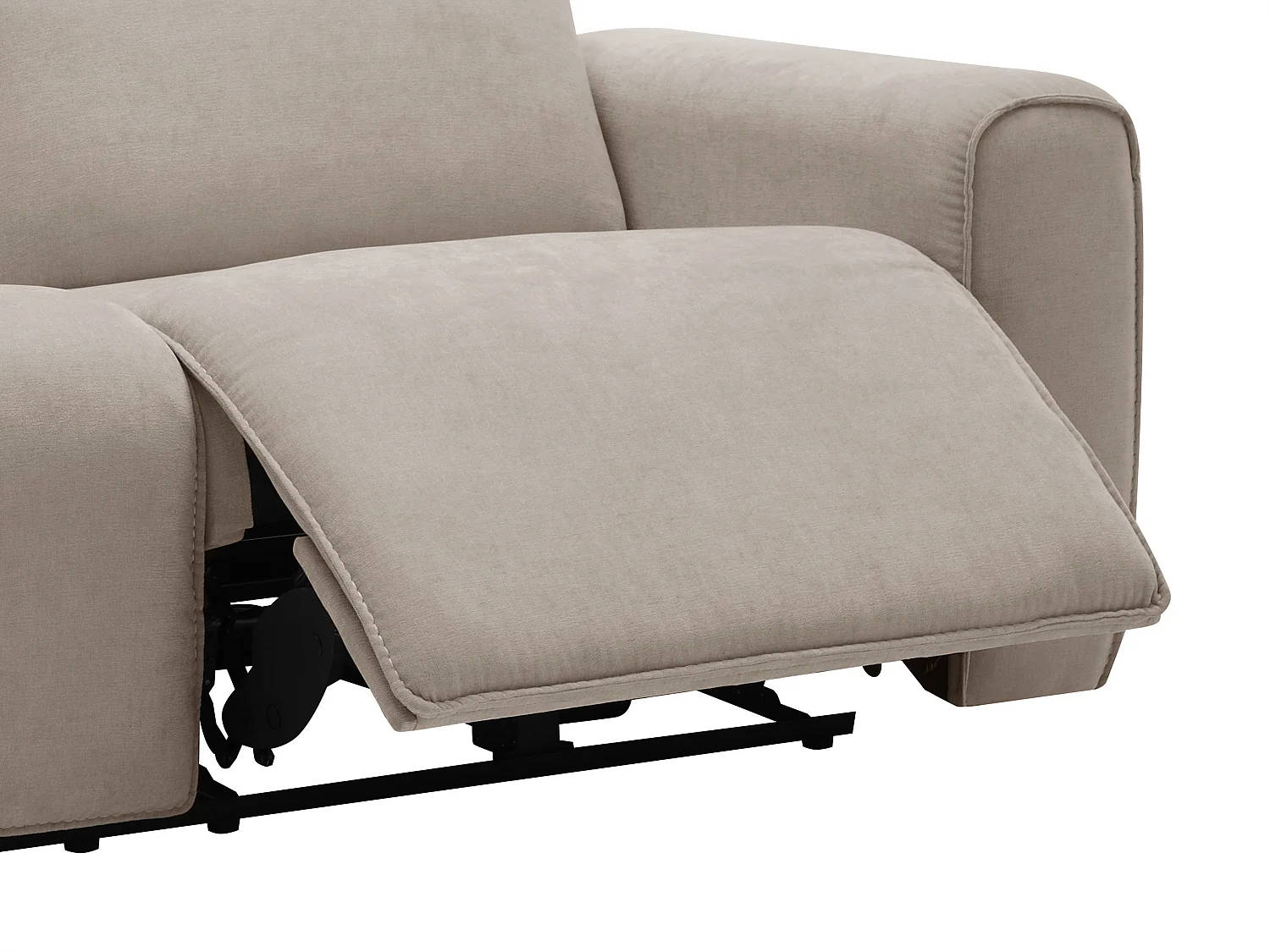 Canapé 3 places et fauteuil relax électrique en tissu beige LORGITA