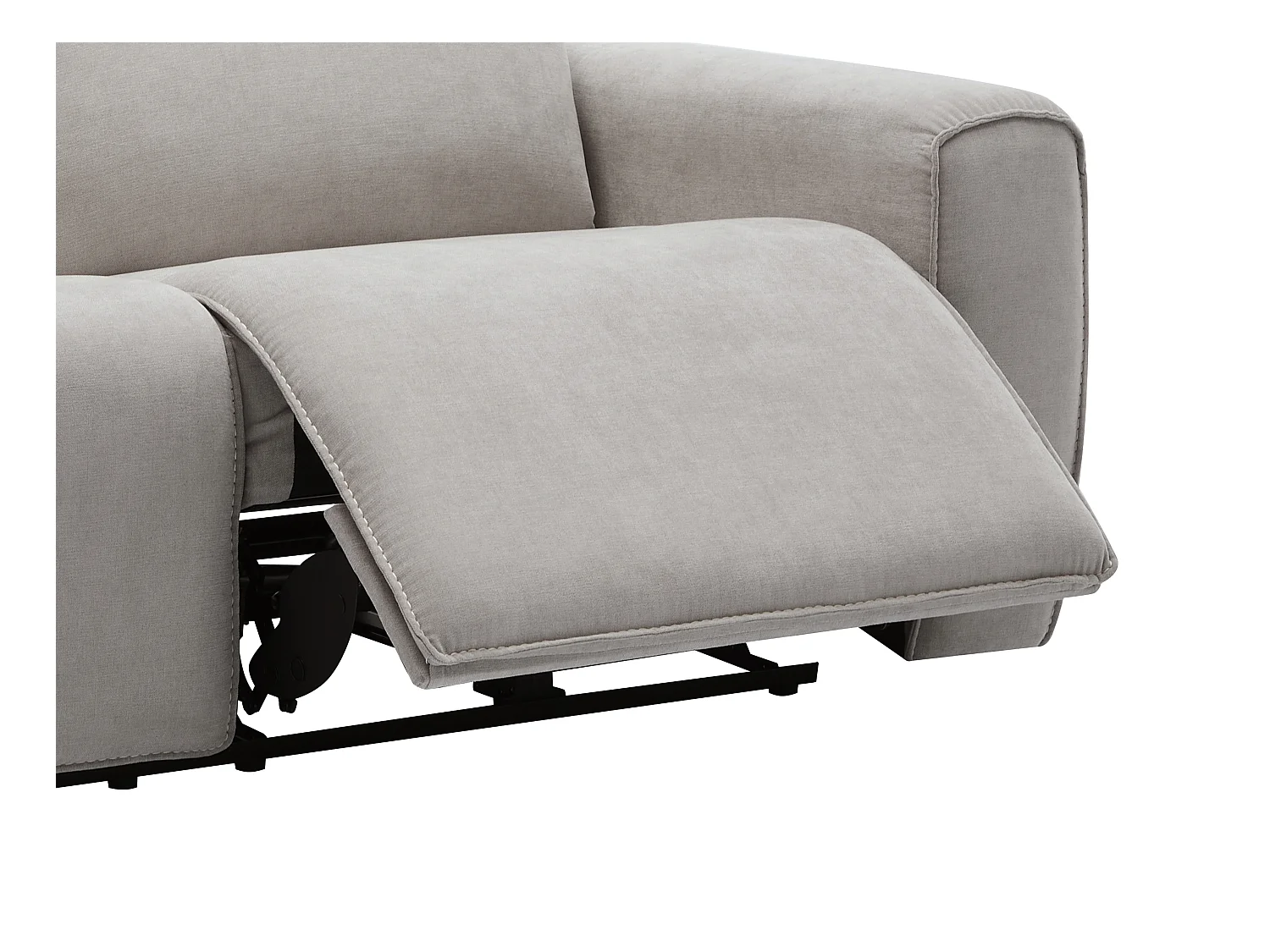 Canapé 3 places et fauteuil relax électrique en tissu gris LORGITA
