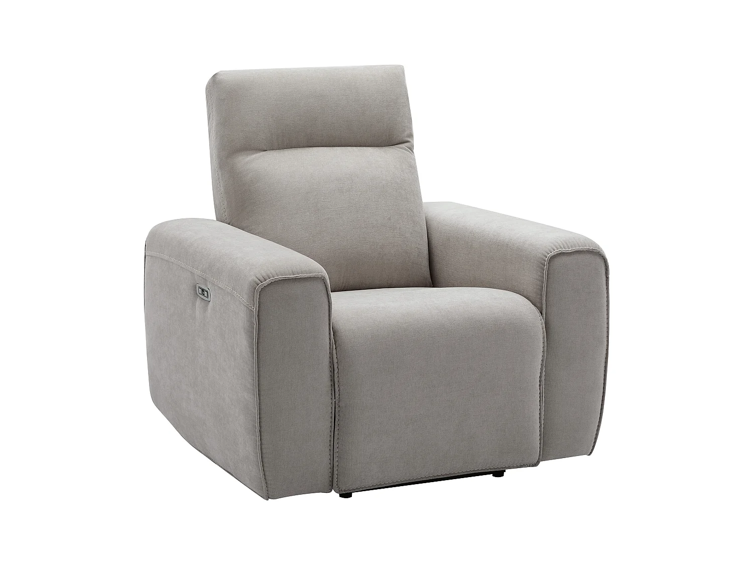 Canapé 3 places et fauteuil relax électrique en tissu gris LORGITA