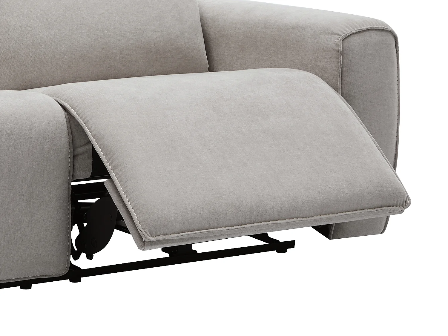 Canapé 3 places et fauteuil relax électrique en tissu gris LORGITA