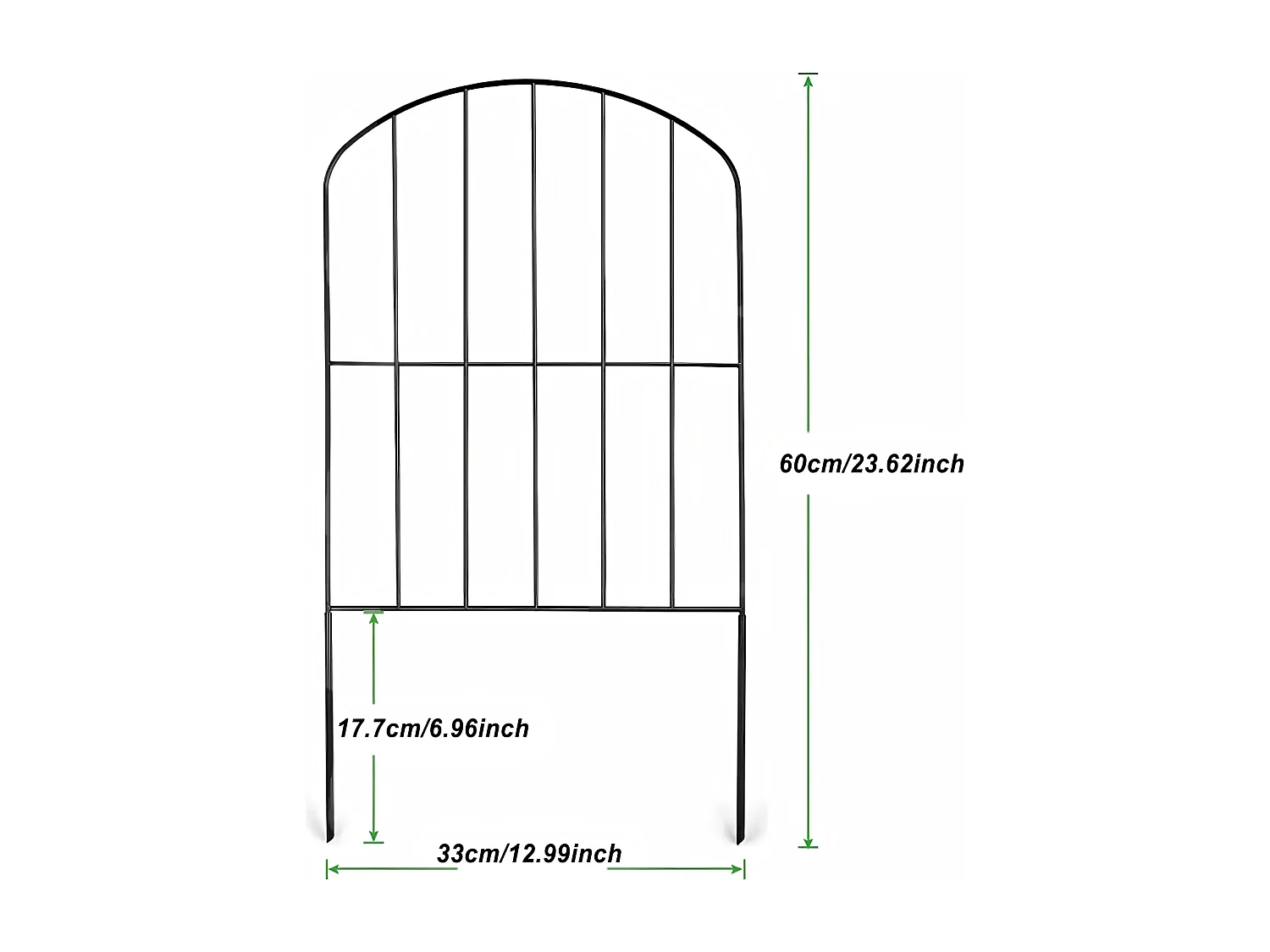 Lot de 10 Clôture de jardin - Clôture décorative en métal - décoration de cour antirouille - barrière pour animaux - Clôture à planter