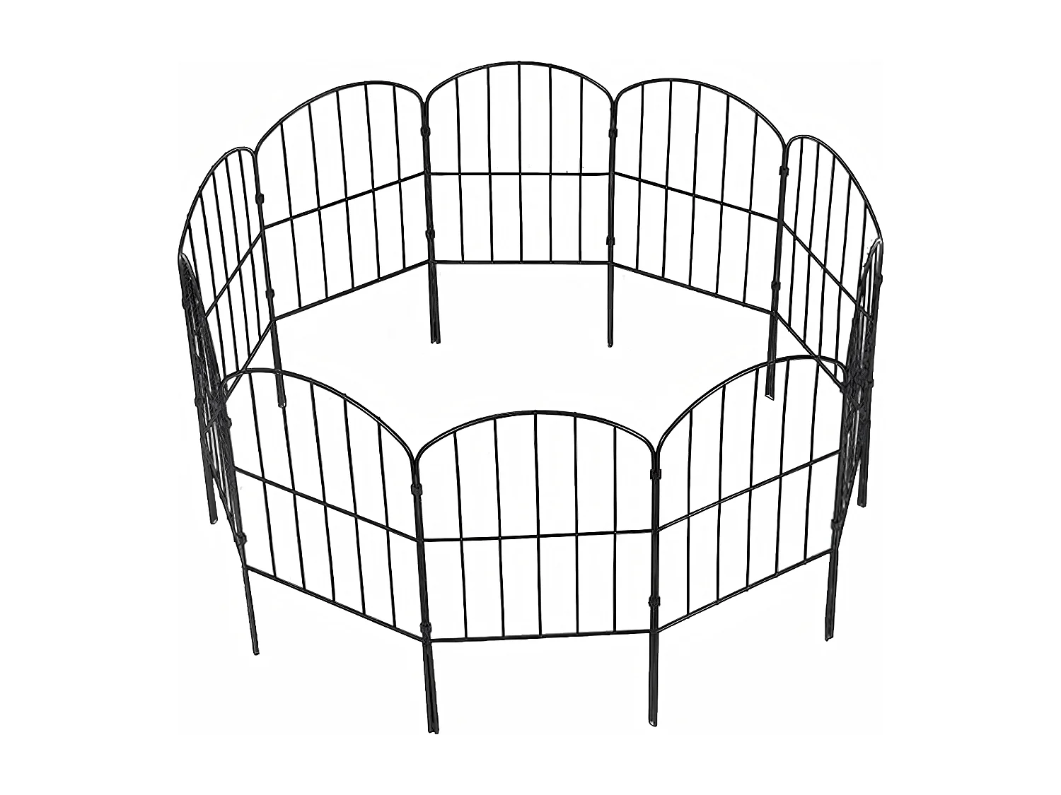 Lot de 10 Clôture de jardin - Clôture décorative en métal - décoration de cour antirouille - barrière pour animaux - Clôture à planter