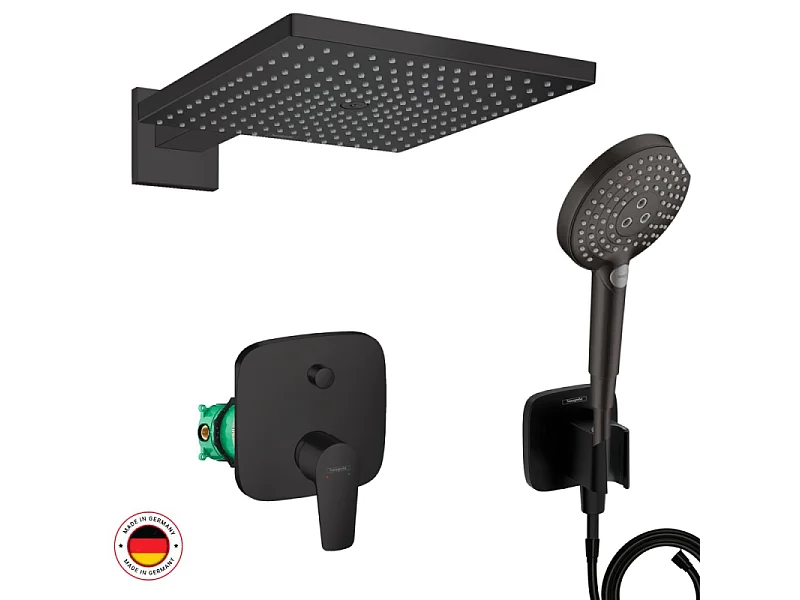 Ensemble robinet douche encastré HANSGROHE noir mat + accessoires