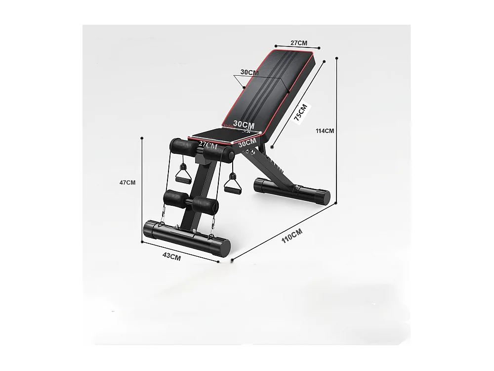 Business Bench Einstellbare Datei Einstellbare 7 Positionen, 4 Sprungklatschenkissen, Bank volles Training des Metallkörpers, Last 150 kg