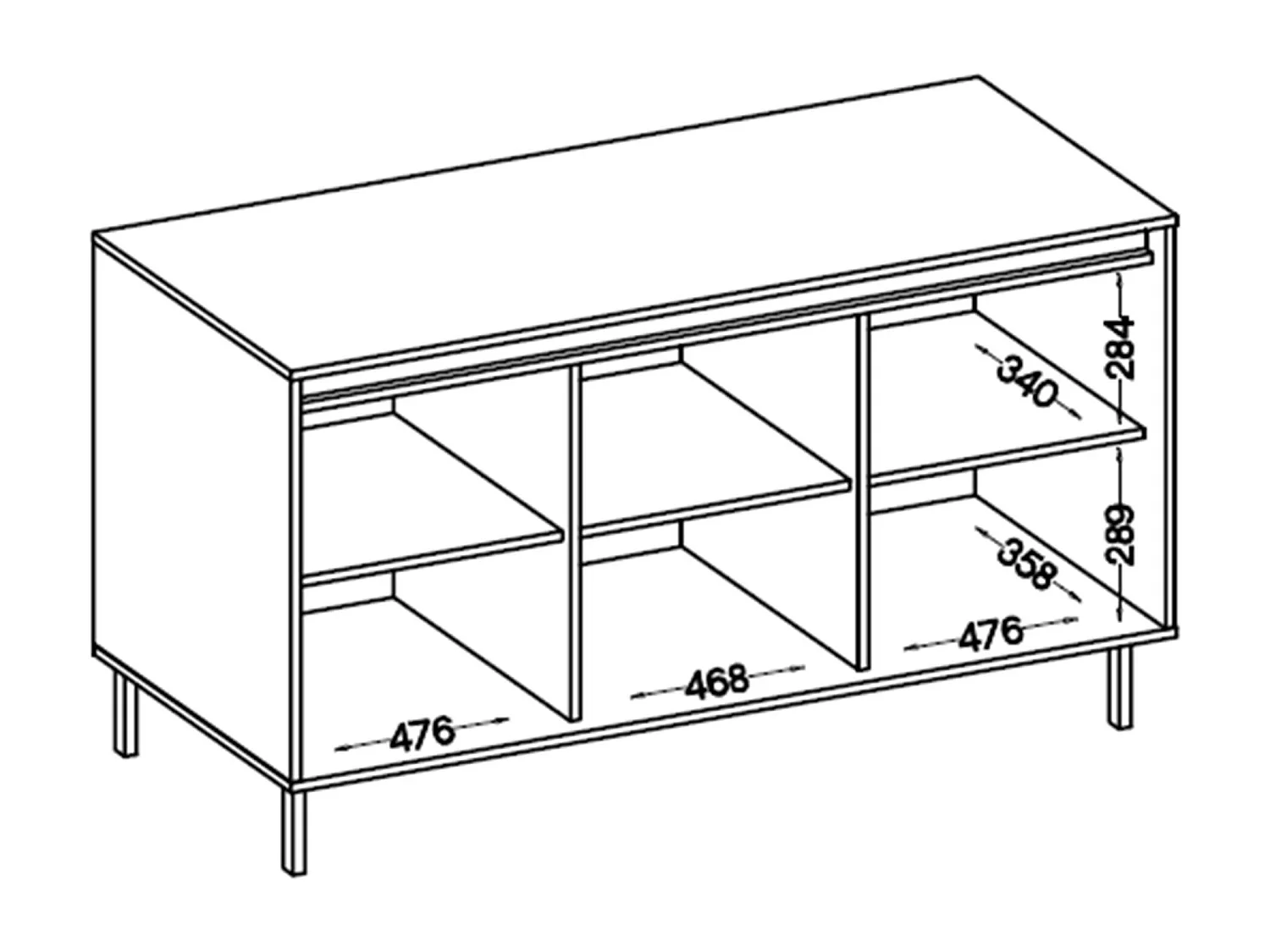 Sideboard 3-türig - Eichenholzoptik Evoke - 149 cm - OSAKA