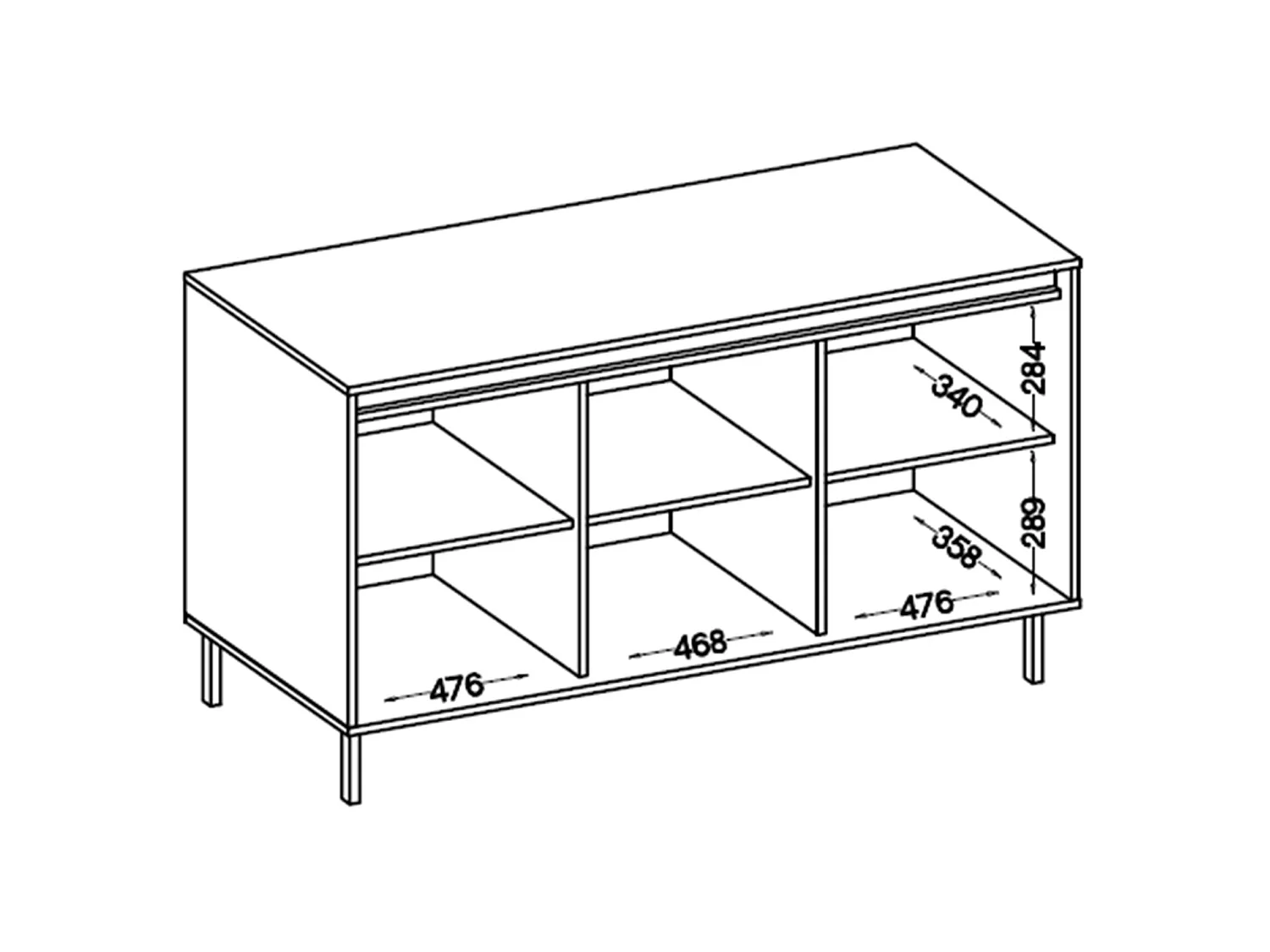 Sideboard 3-türig - Eichenholzoptik Evoke - 149 cm - OSAKA
