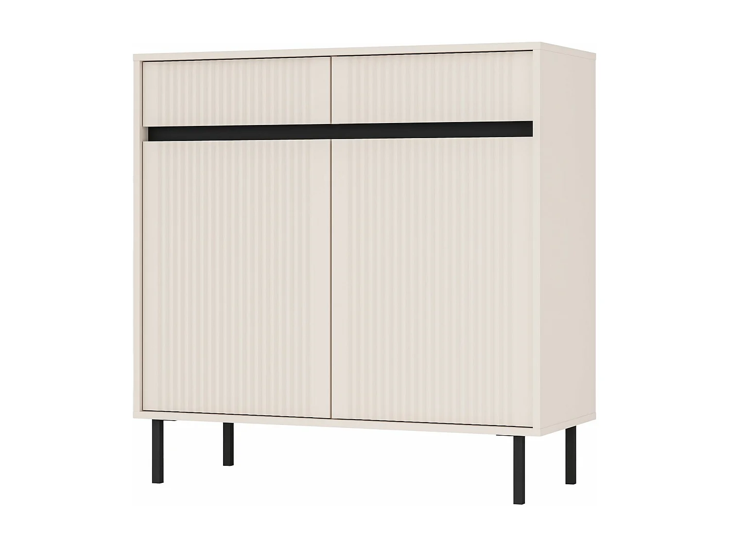 Sideboard 2-türig mit 2 Schubladen - Sandbeige - 100 cm - OSAKA