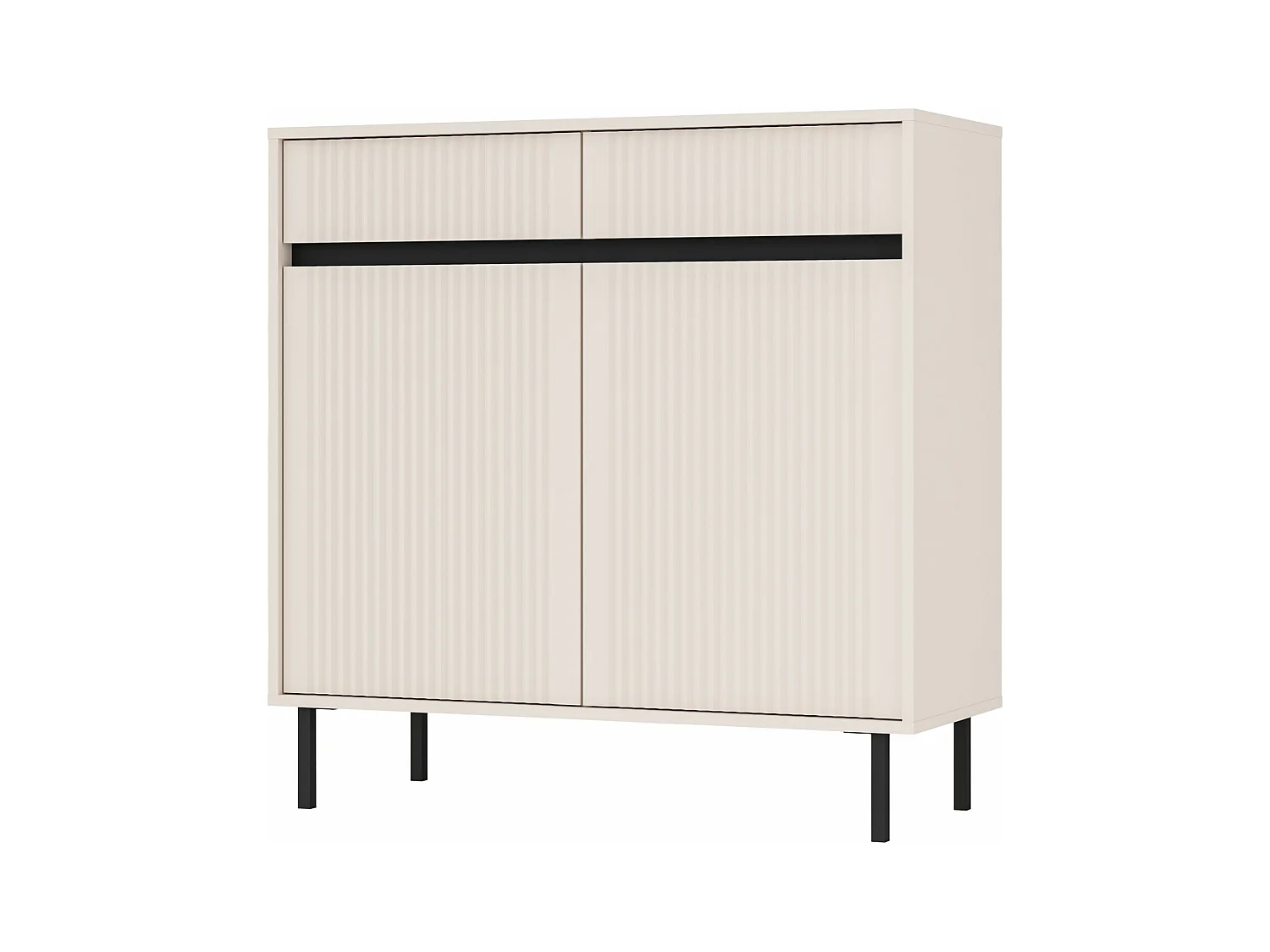 Buffet 2 portes avec 2 tiroirs – 100 cm – beige - OSAKA