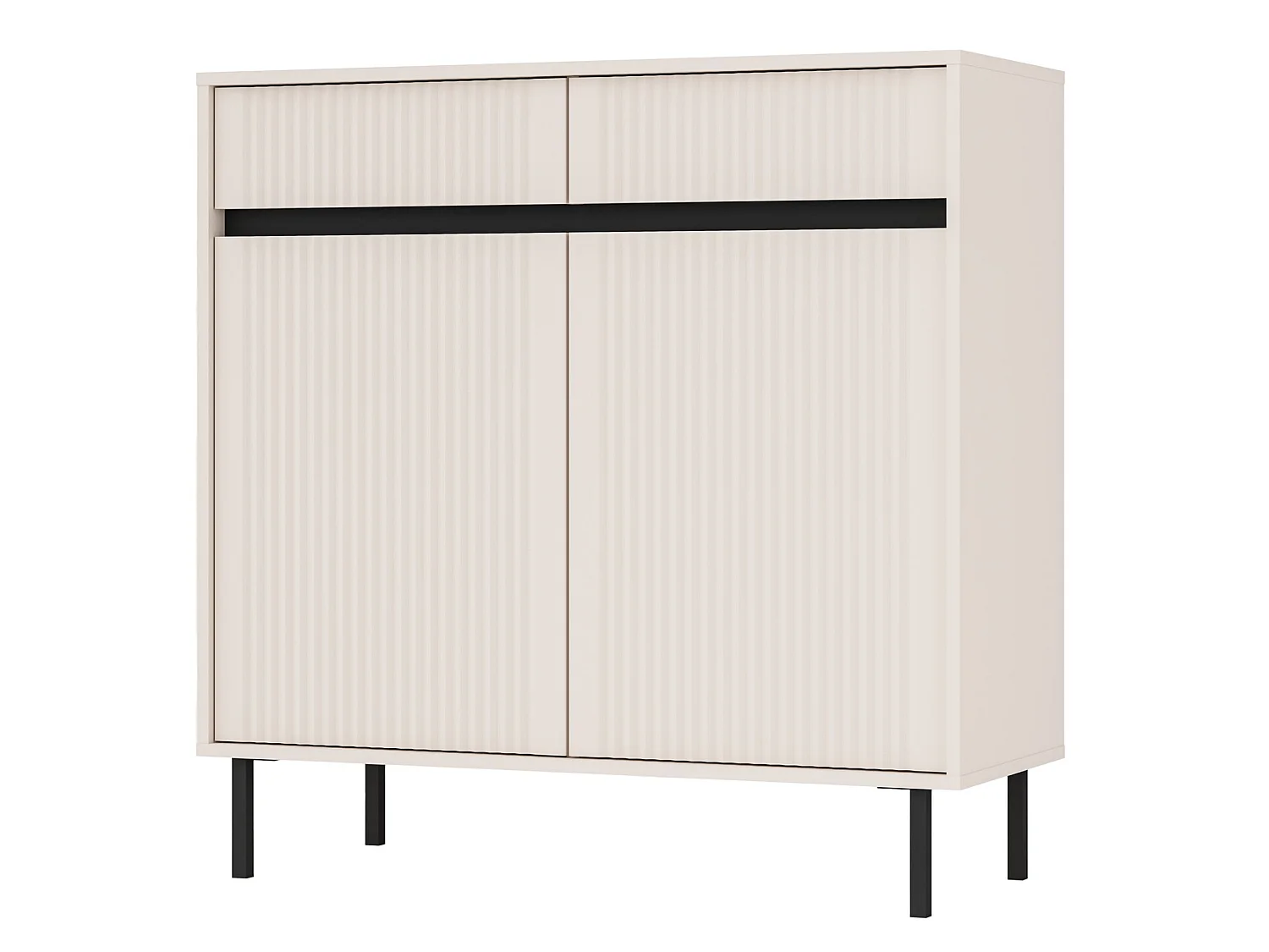 Sideboard 2-türig mit 2 Schubladen - Sandbeige - 100 cm - OSAKA