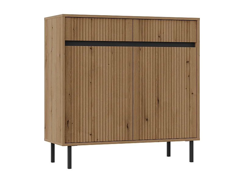 Buffet 2 portes avec 2 tiroirs – 100 cm –chêne evoke - OSAKA