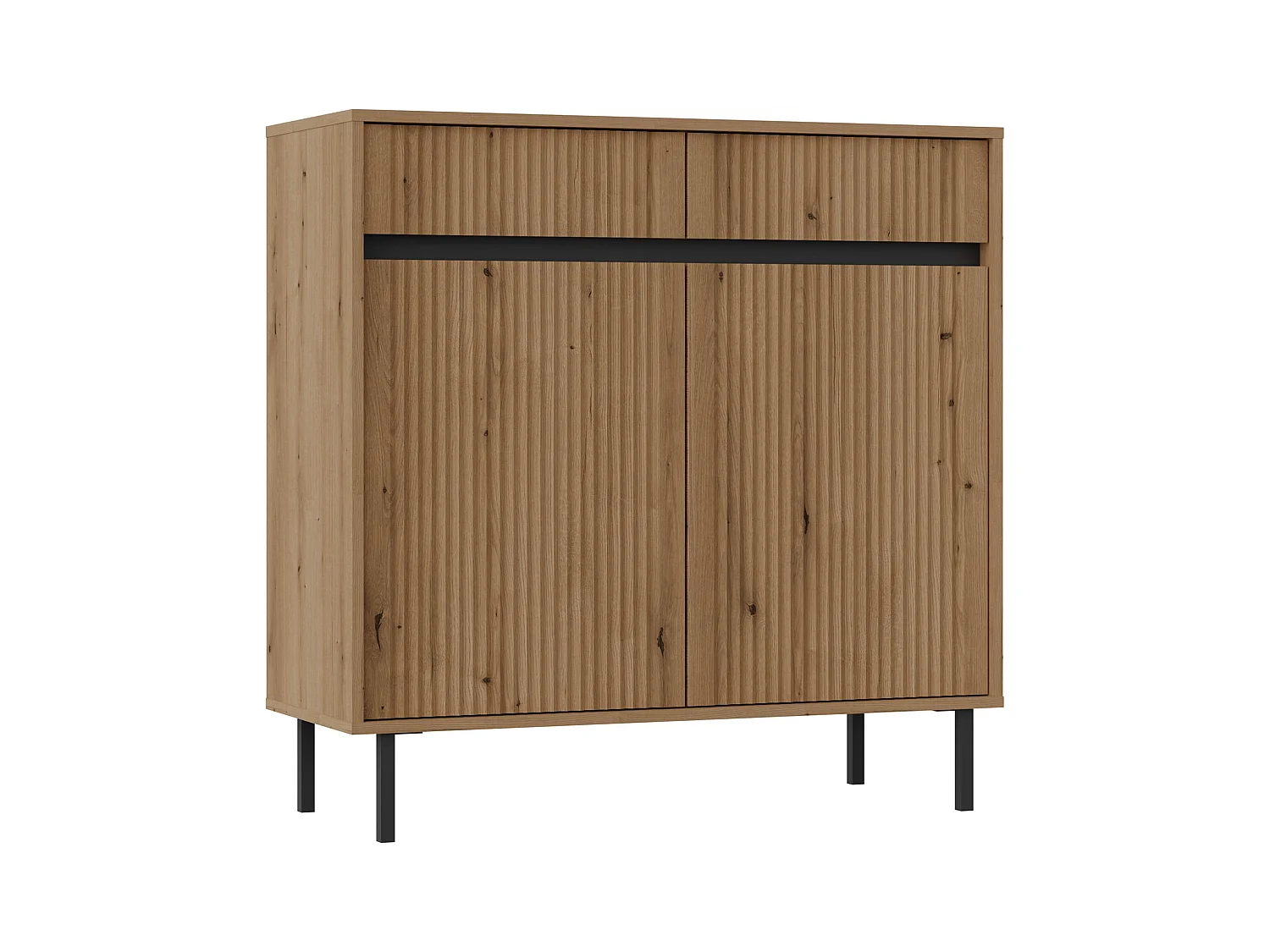 Buffet 2 portes avec 2 tiroirs – 100 cm –chêne evoke - OSAKA