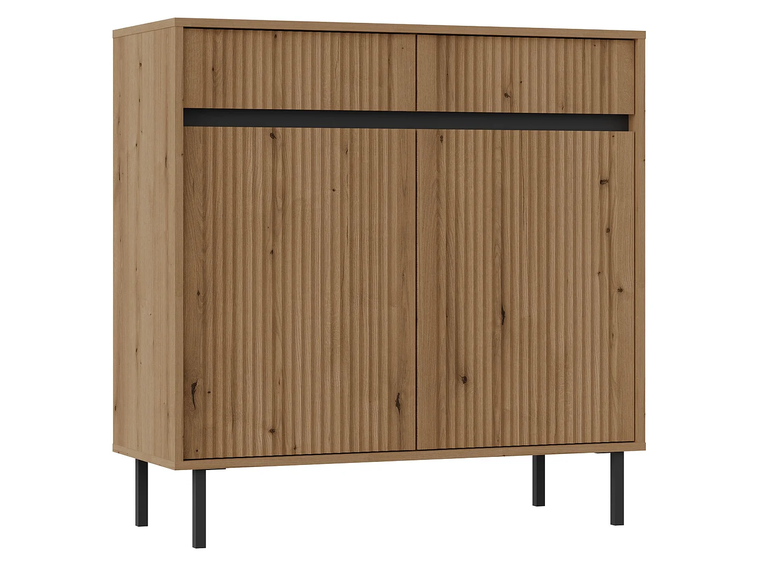 Buffet 2 portes avec 2 tiroirs – 100 cm –chêne evoke - OSAKA