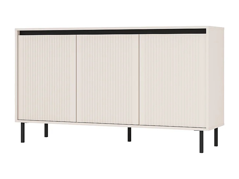 Buffet 3 portes avec pieds noirs – 149 cm – beige - OSAKA