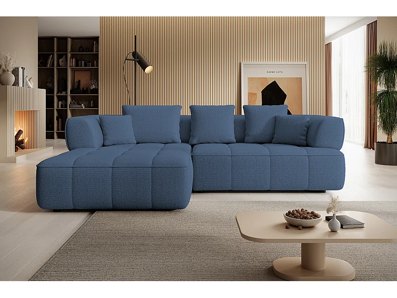 AULA, Avangarde Hoekbank 182x285cm Elektrische diepteverstelling | Links | Marineblauw