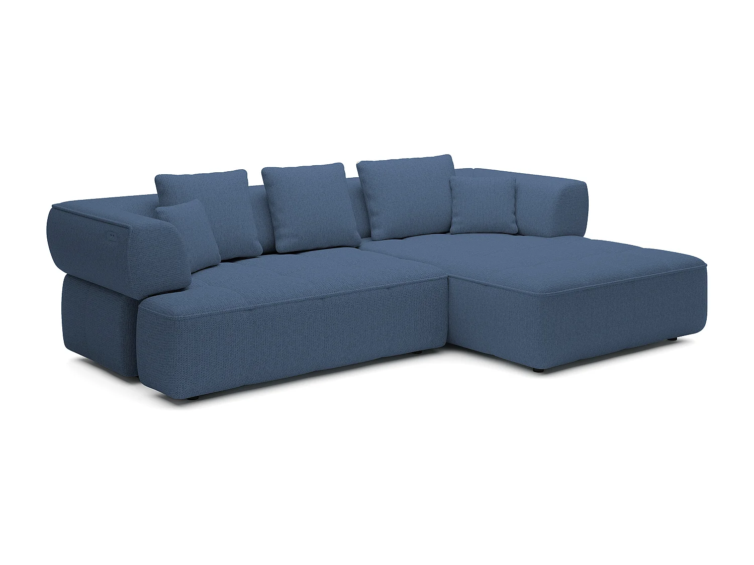 AULA, Avangarde Ecksofa 182x285cm Elektrische Tiefenverstellung | Links | Marineblau