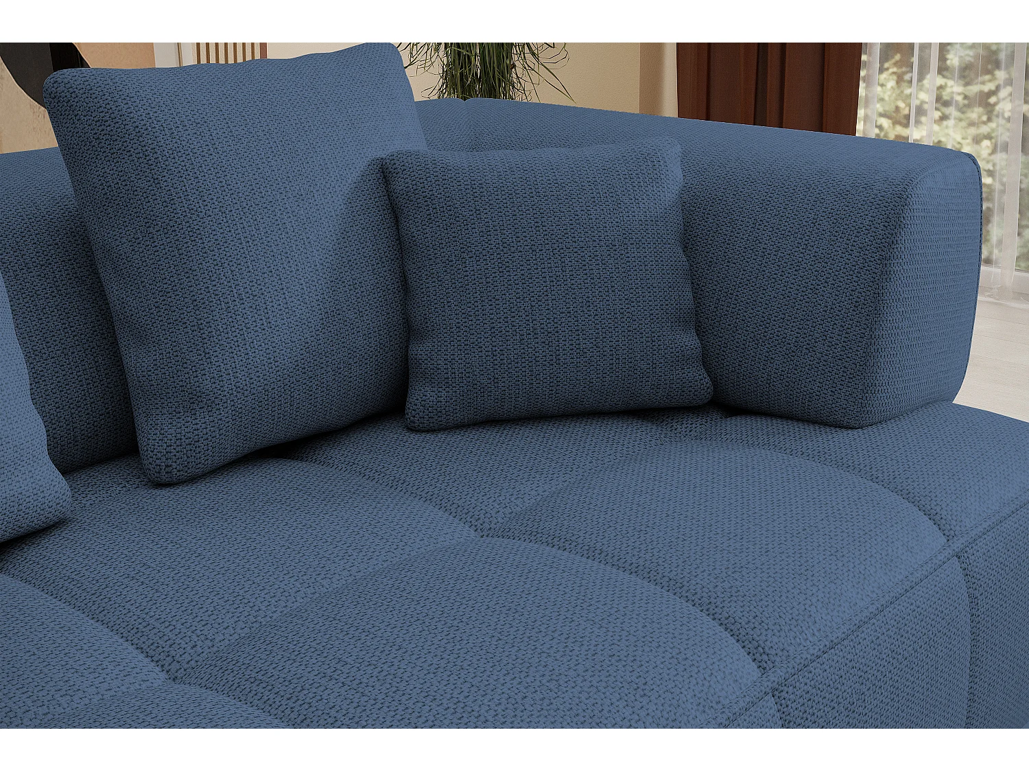 AULA, Avangarde Ecksofa 182x285cm Elektrische Tiefenverstellung | Links | Marineblau