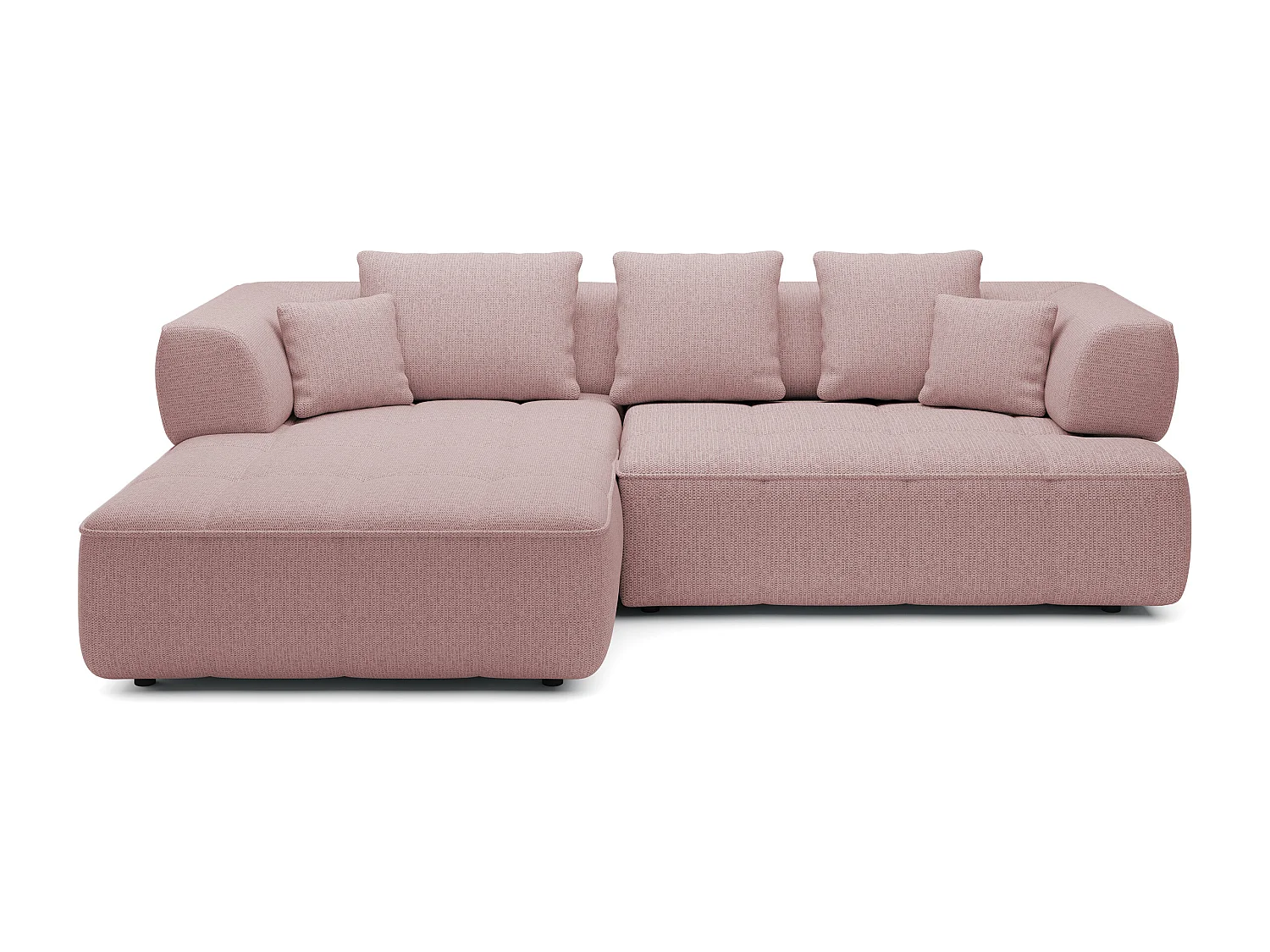 AULA, Avangarde Ecksofa 182x285cm Elektrische Tiefenverstellung | Rechts | Puderrosa