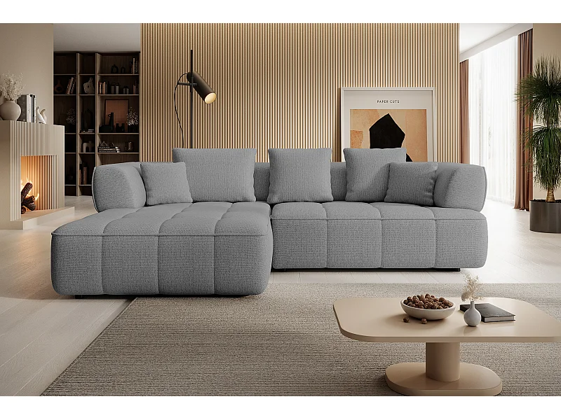 AULA, Avangarde Ecksofa 182x285cm Elektrische Tiefenverstellung | Links | Grau