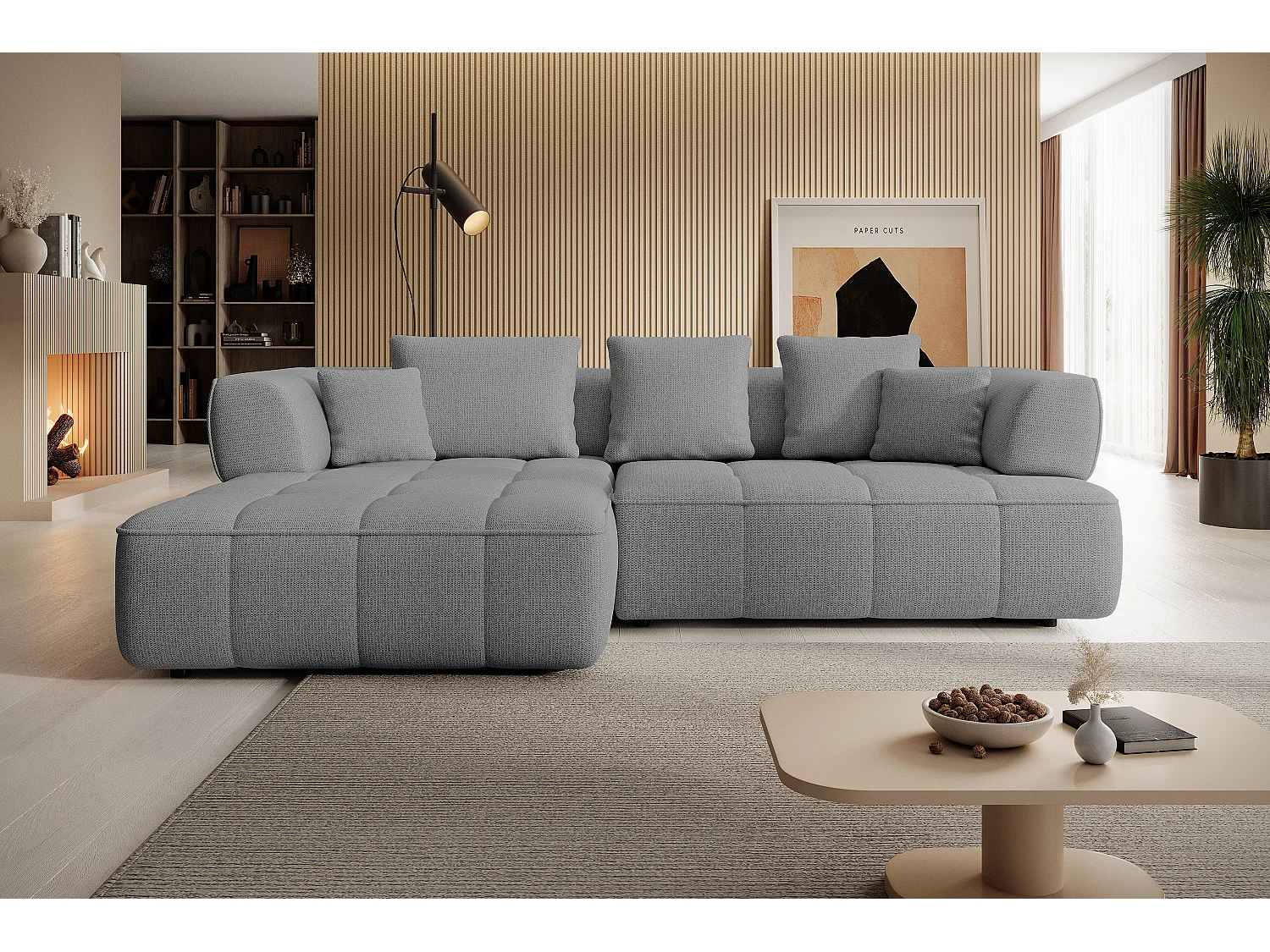 AULA, Avangarde Narożnik 182x285cm Elektryczna regulacja głębokości | Lewy | Szary