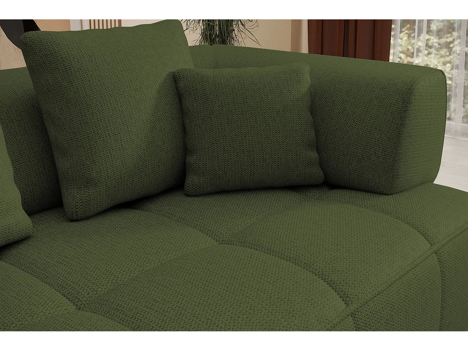 AULA, Avangarde Ecksofa 182x285cm Elektrische Tiefenverstellung | Links | Grün