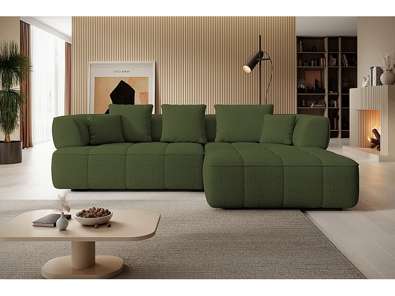 AULA, Avangarde Canapé d'angle 182x285cm Réglage électrique de la profondeur | Gauche | Vert