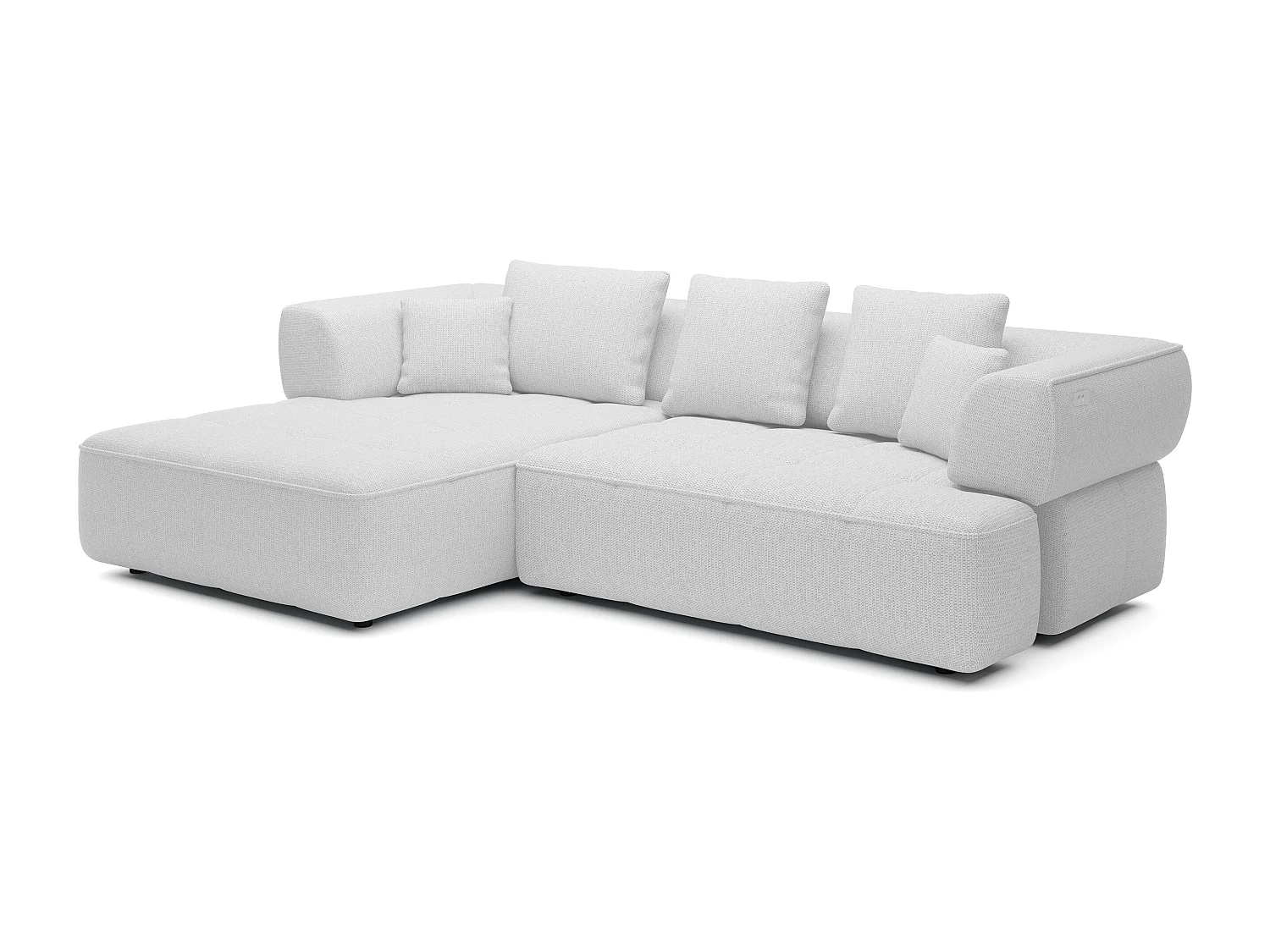 AULA, Avangarde Sofa narożna 182x285cm Elektryczna regulacja głębokości | Prawa | Biała