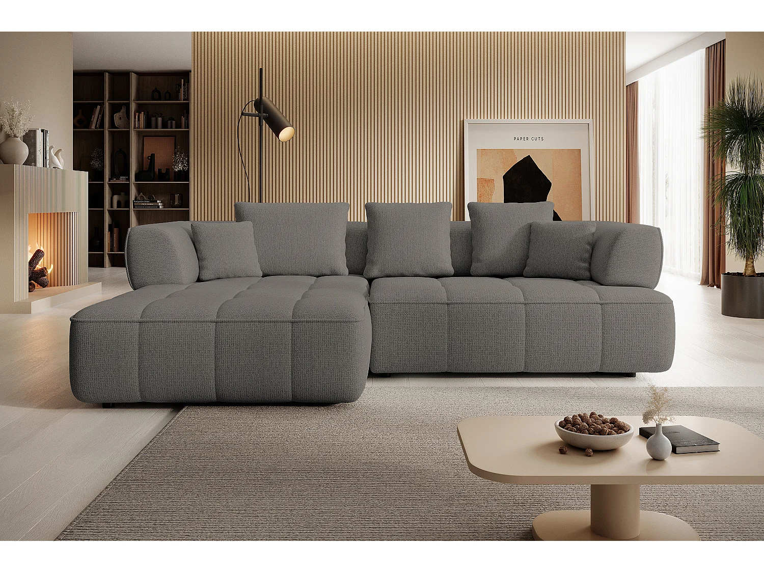 AULA, Avangarde Narożnik 182x285cm Elektryczna regulacja głębokości | Lewy | Grafitowy