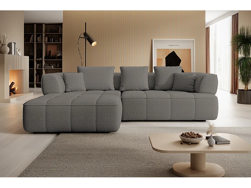 AULA, Avangarde Ecksofa 182x285cm Elektrische Tiefenverstellung | Links | Graphit