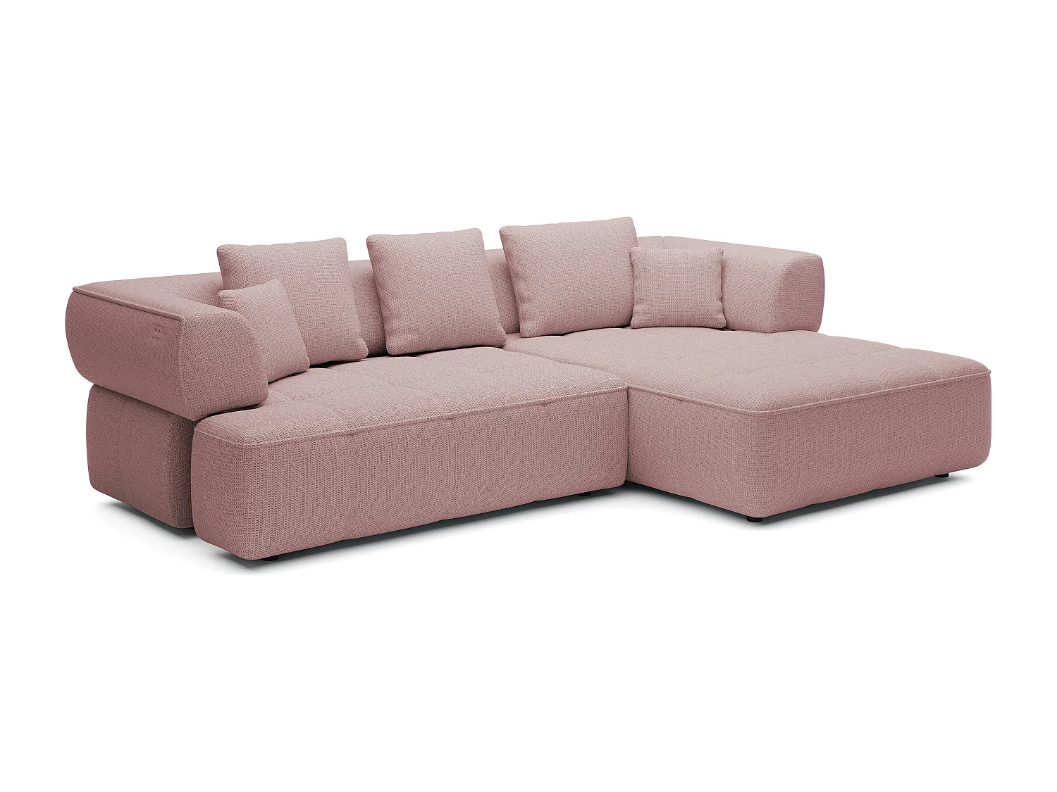 AULA, Avangarde Ecksofa 182x285cm Elektrische Tiefenverstellung | Links | Puderrosa