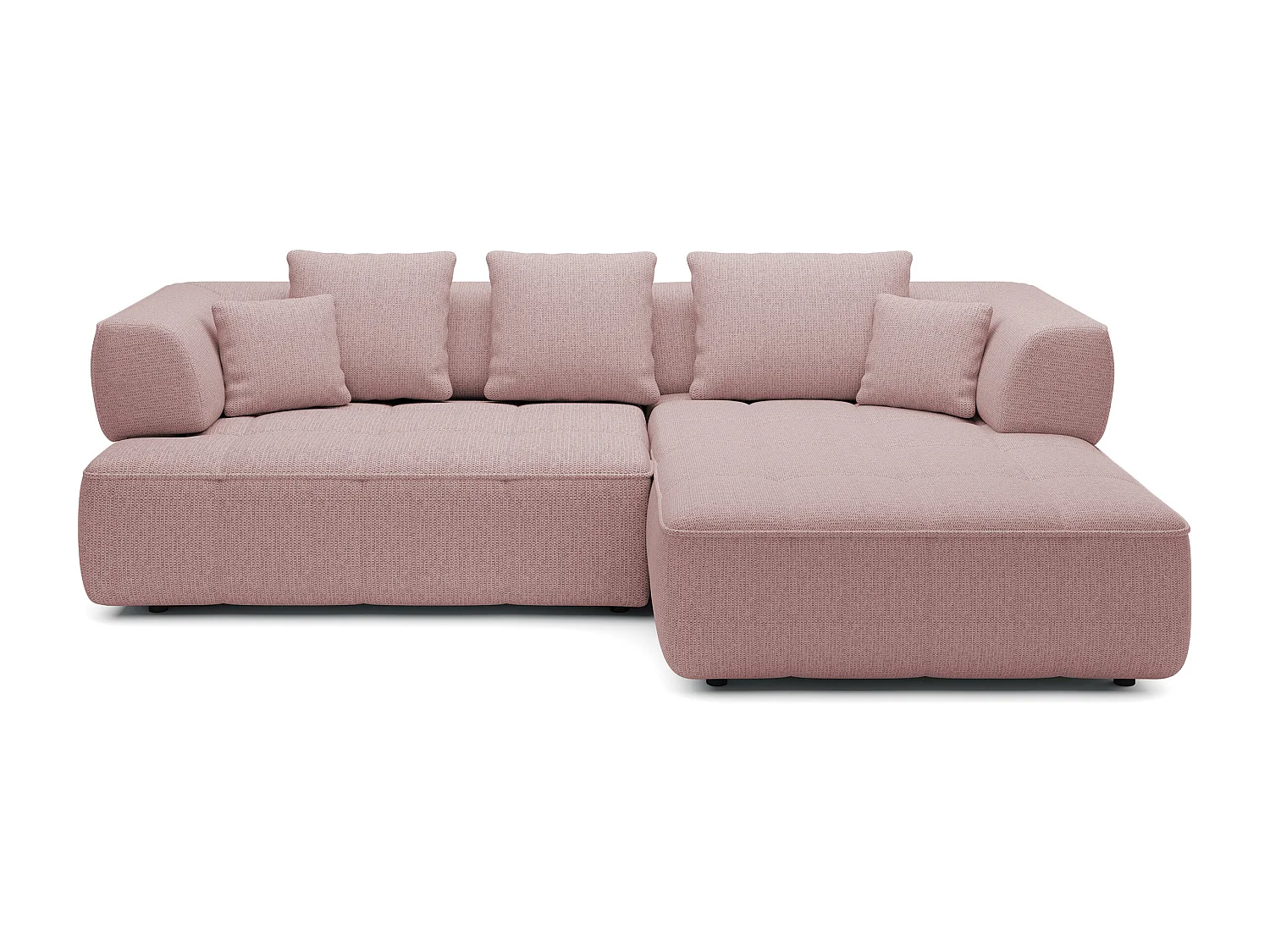 AULA, Avangarde Ecksofa 182x285cm Elektrische Tiefenverstellung | Links | Puderrosa