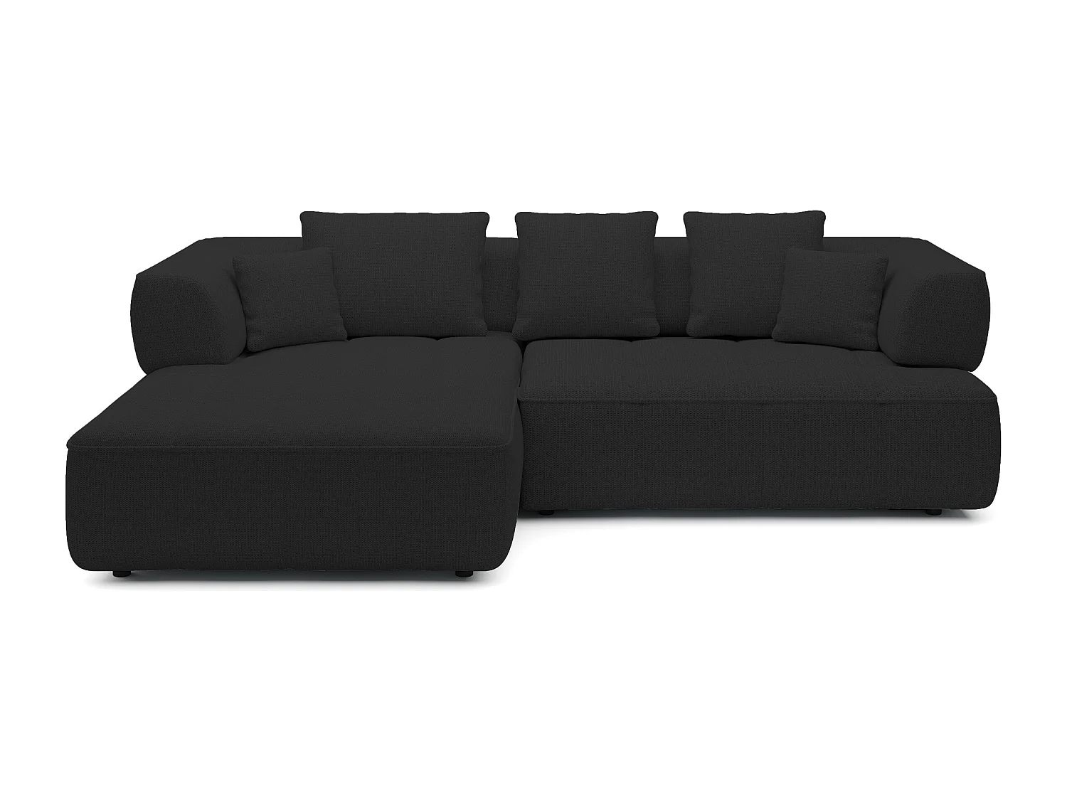 AULA, Avangarde Ecksofa 182x285cm Elektrische Tiefenverstellung | Rechts | Schwarz