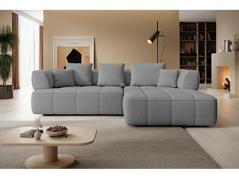 AULA, Avangarde Ecksofa 182x285cm Elektrische Tiefenverstellung | Rechts | Grau