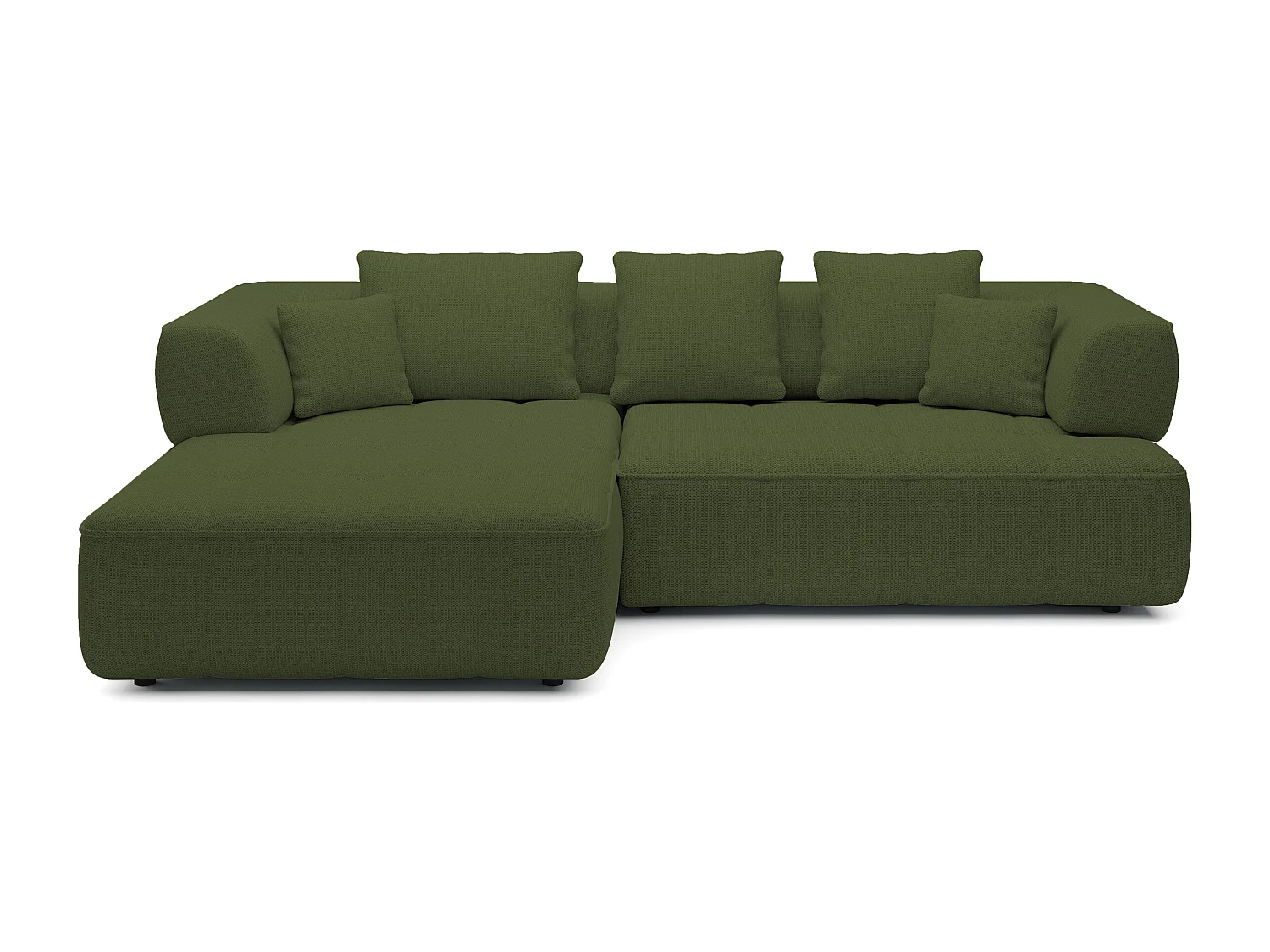 AULA, Avangarde Ecksofa 182x285cm Elektrische Tiefenverstellung | Rechts | - Grün