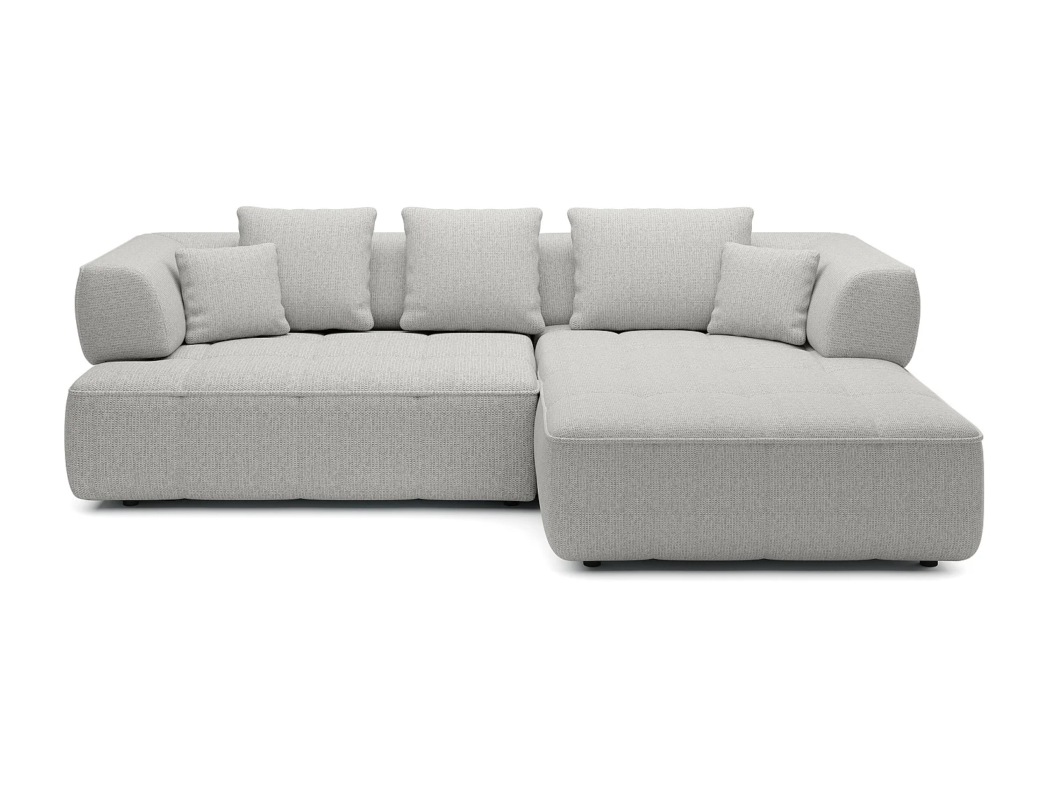 AULA, Avangarde Ecksofa 182x285cm Elektrische Tiefenverstellung | Rechts | Hellgrau