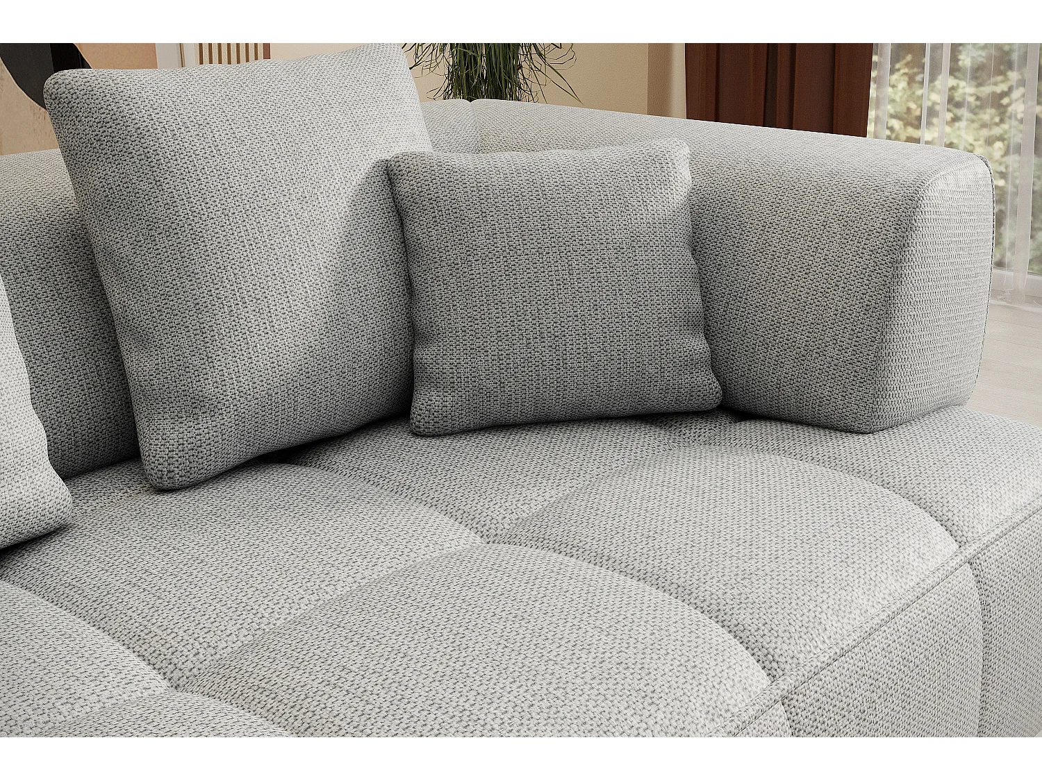 AULA, Avangarde Ecksofa 182x285cm Elektrische Tiefenverstellung | Rechts | Hellgrau