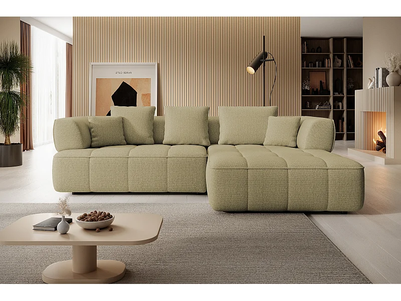 AULA, Avangarde Ecksofa 182x285cm Elektrische Tiefenverstellung | Links | Gelb