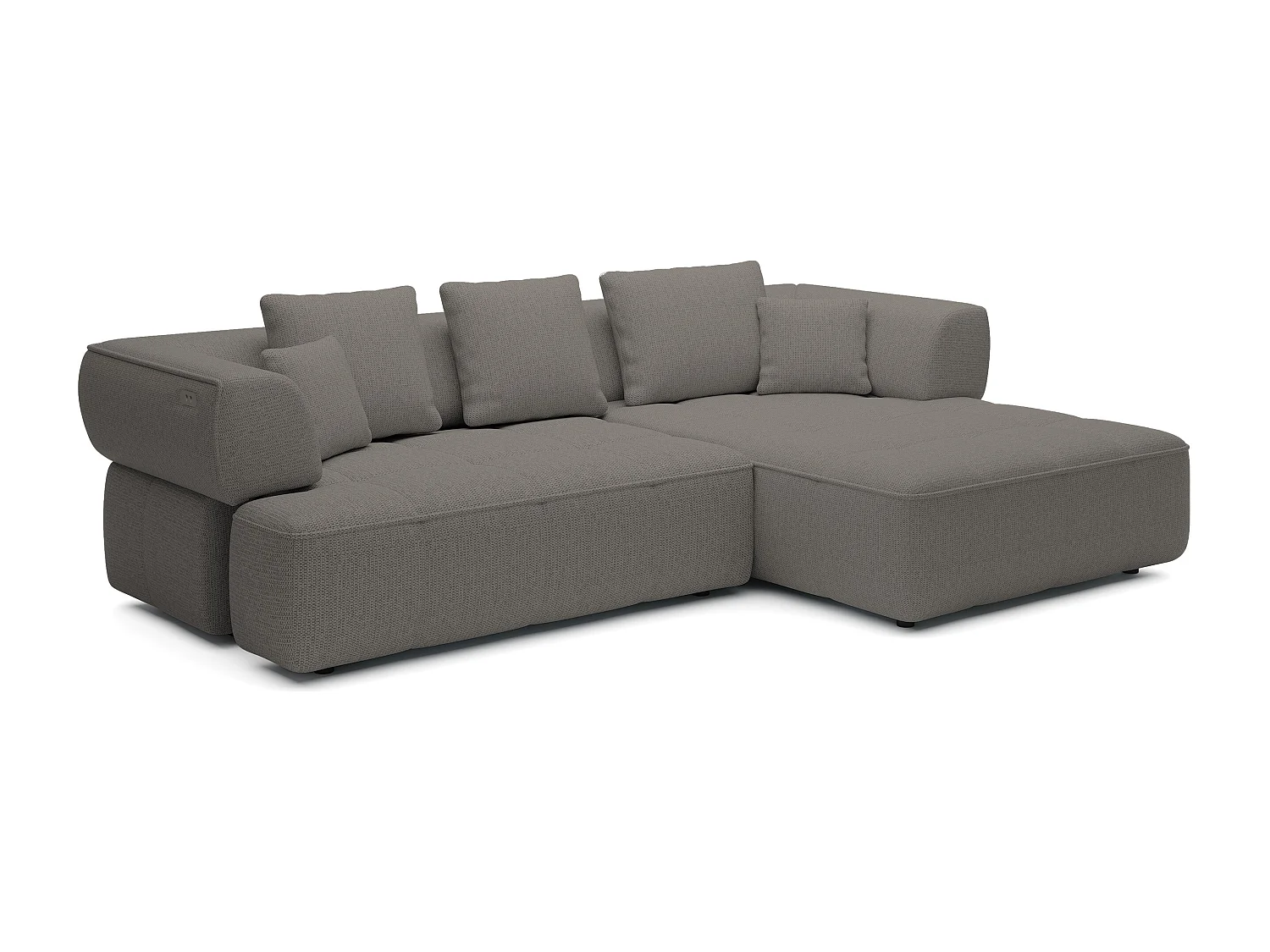 AULA, Avangarde Canapé d'angle 182x285cm Réglage électrique de la profondeur | Droite | Graphite