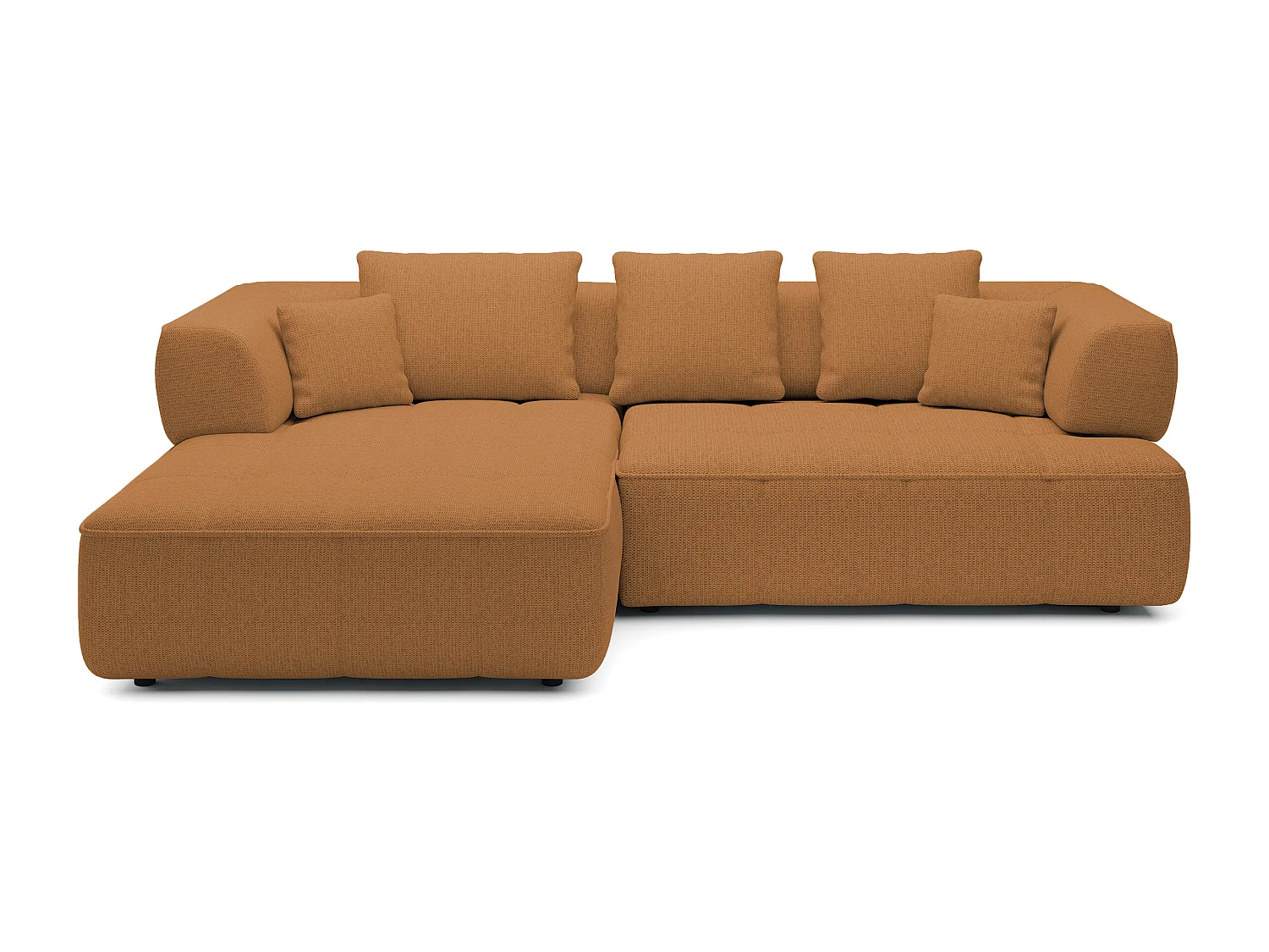 AULA, Avangarde Ecksofa 182x285cm Elektrische Tiefenverstellung | Rechts | Orange