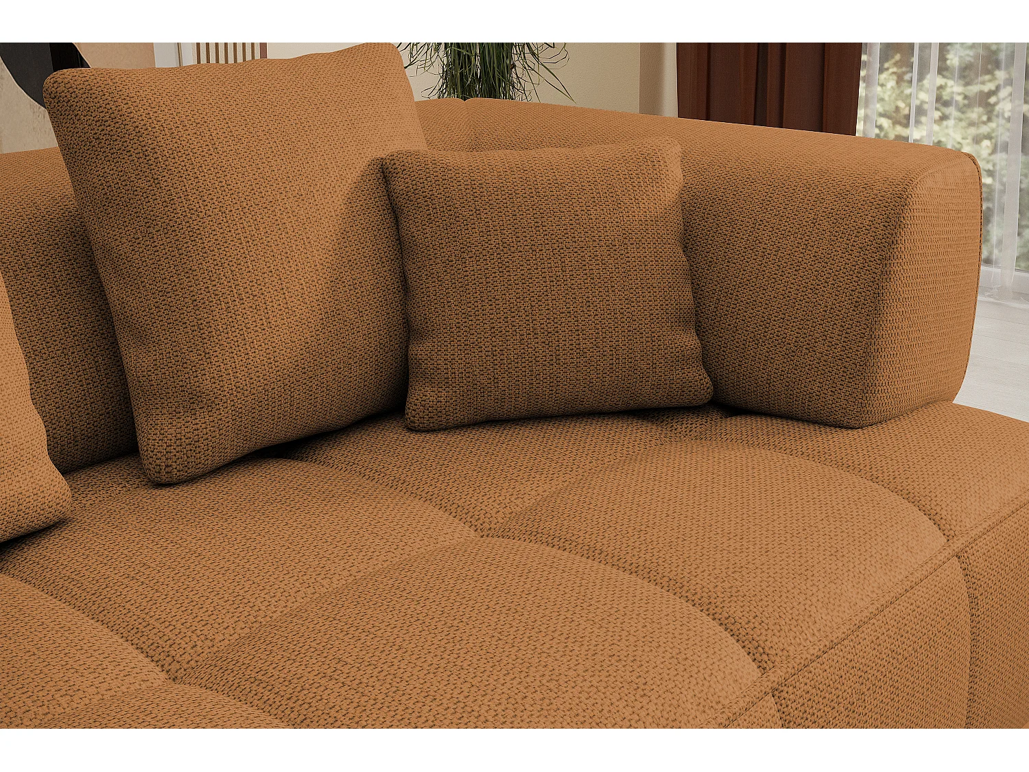 AULA, Avangarde Ecksofa 182x285cm Elektrische Tiefenverstellung | Rechts | Orange