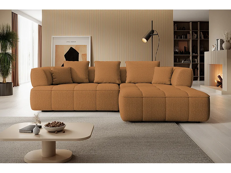 AULA, Avangarde Narożnik 182x285cm Elektryczna regulacja głębokości | Lewy | Pomarańczowy