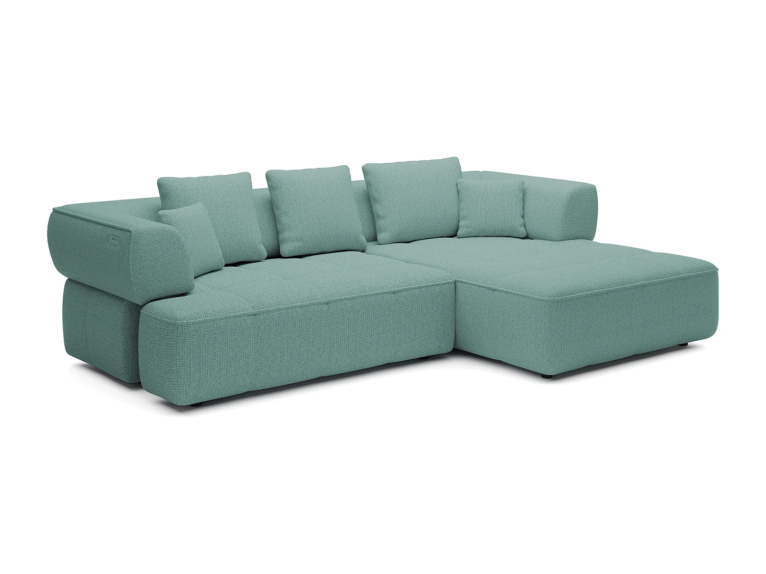 AULA, Avangarde Canapé d'angle 182x285cm Réglage électrique de la profondeur | Gauche | Turquoise