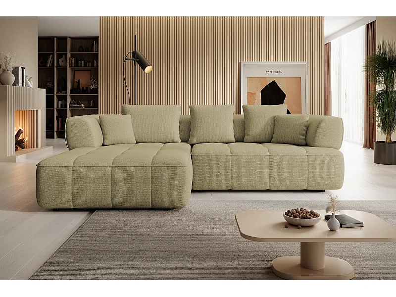 AULA, Avangarde Ecksofa 182x285cm Elektrische Tiefenverstellung | Rechts | Gelb