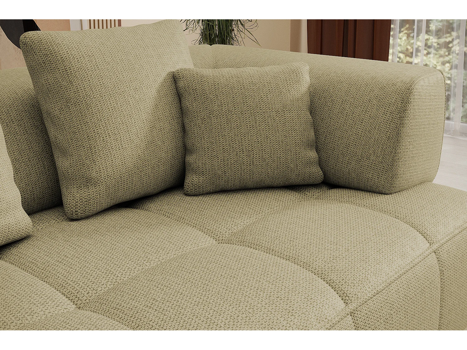 AULA, Avangarde Ecksofa 182x285cm Elektrische Tiefenverstellung | Rechts | Gelb